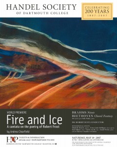 Fire and Ice poster. Painting by Louise Clearfield.