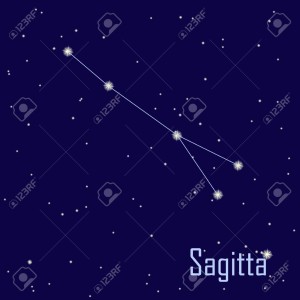 The constellation Sagitta in the night sky. Copyright Yulia Gapeenko