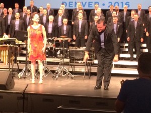 Andrea and PGMC Artistic Director, Joseph Buches, take a bow after 